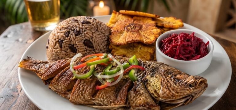 riz collé et poisson